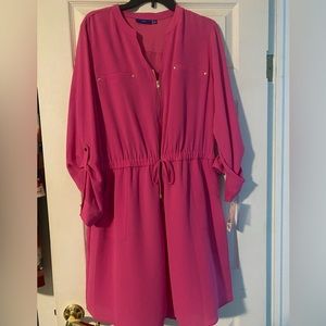 Hot pink one piece romper , v neck. New with tags. Never worn